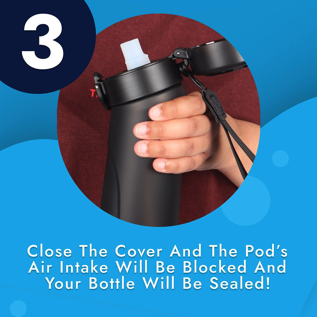 FlavorMistBottle 750ml SCNT Water Bottle with 15 Flavor Pods & 1 Sleeve