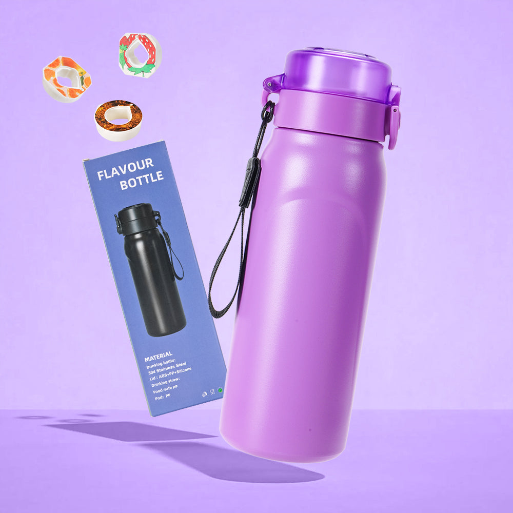 FlavorMistBottle 750ml SCNT Water Bottle with 15 Flavor Pods & 1 Sleeve