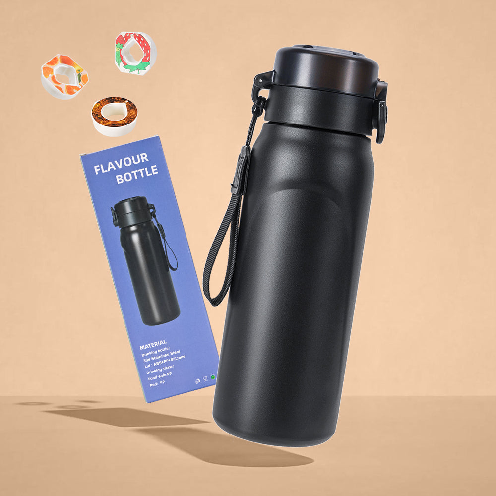 FlavorMistBottle 750ml SCNT Water Bottle with 15 Flavor Pods & 1 Sleeve