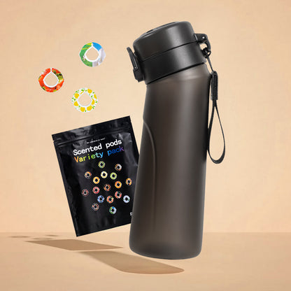 FlavorMist 750ml Scent-Based Taste Water Bottle with 10 Random Flvors & Sleeve