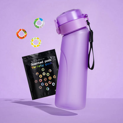 FlavorMist 750ml Scent-Based Taste Water Bottle with 10 Random Flvors & Sleeve
