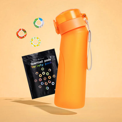 FlavorMist 750ml Scent-Based Taste Water Bottle with 10 Random Flvors & Sleeve