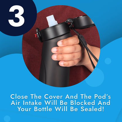 FlavorMist 750ml Scent-Based Taste Water Bottle with 10 Random Flvors & Sleeve