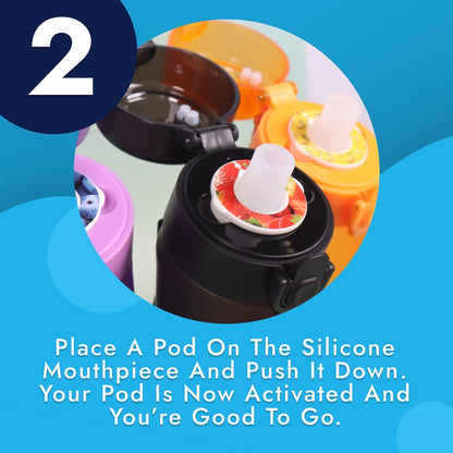 FlavorMist 750ml Scent-Based Taste Water Bottle with 10 Random Flvors & Sleeve