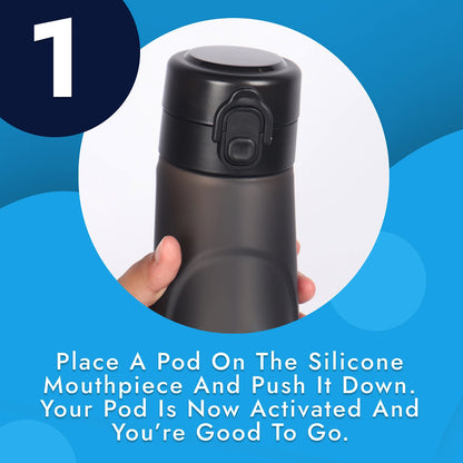 FlavorMist 750ml Scent-Based Taste Water Bottle with 10 Random Flvors & Sleeve